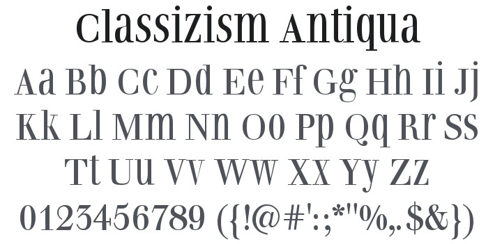 Classizism Antiqua Font
