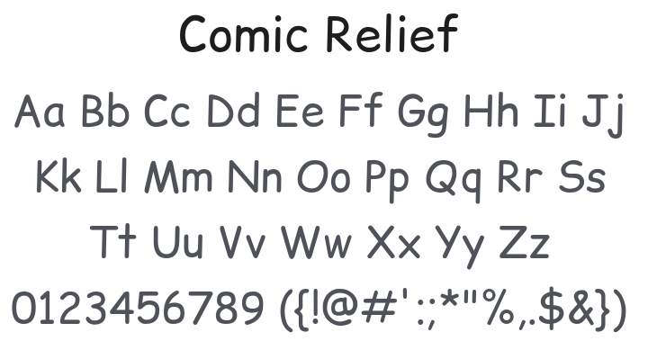 Comic Relief Font Family