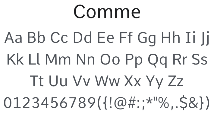 Comme Font Family