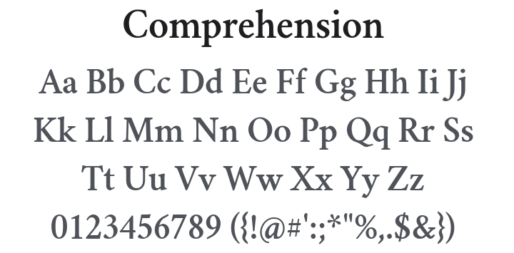 Comprehension Font Family