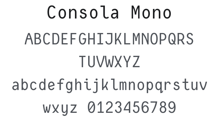 Consola Mono Font Family