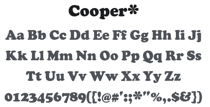 Cooper* Font Family