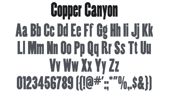 Copper Canyon WBW Font Family