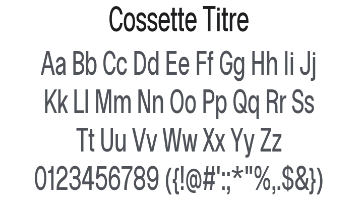 Cossette Titre Font Family