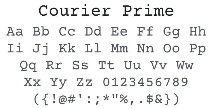 Courier Prime Font Family