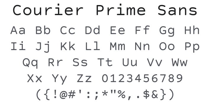 Courier Prime Sans Font Family