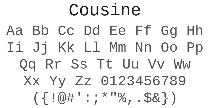 Cousine Font Family