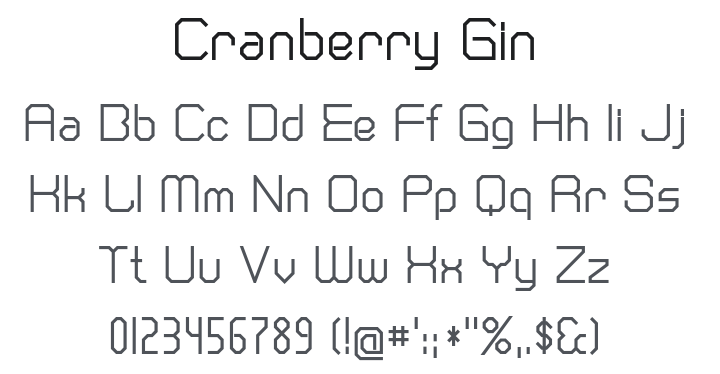Cranberry Gin Font