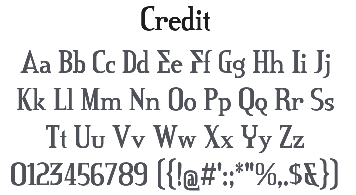 Credit Font Family