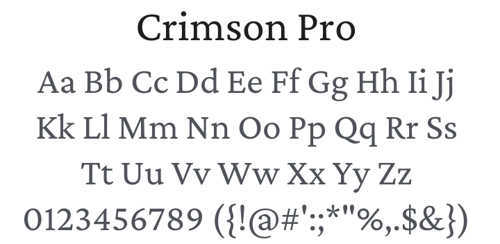 Crimson Pro Font Family