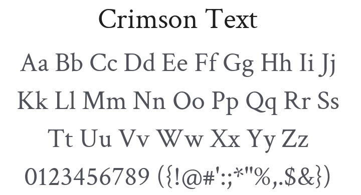 Crimson Text Font Family