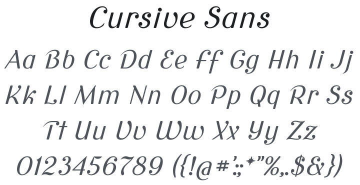 Cursive Sans Font Family