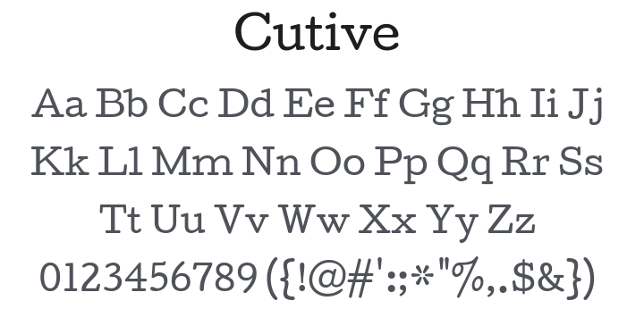 Cutive Font