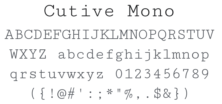 Cutive Mono Font