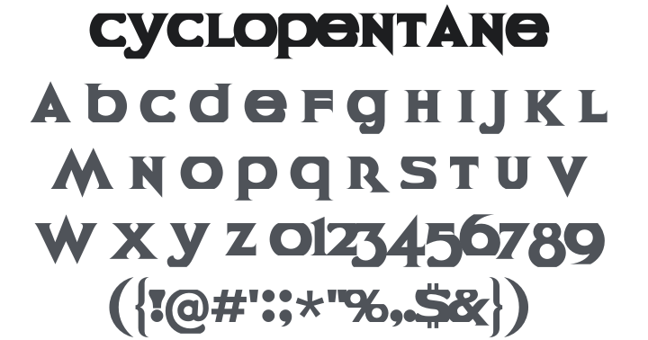 Cyclopentane Font