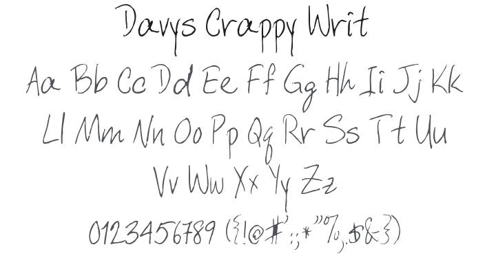 Davys Crappy Writ Font