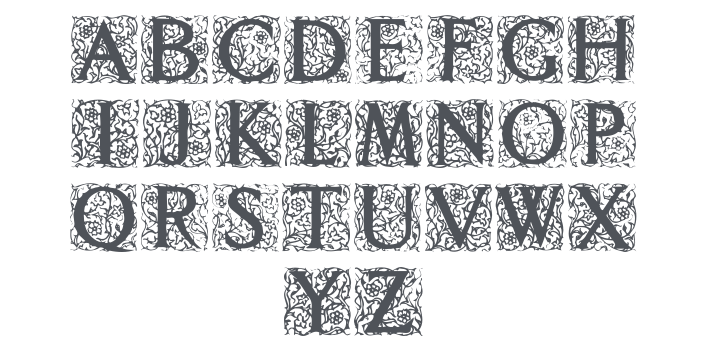 Decorated Roman Initials Font
