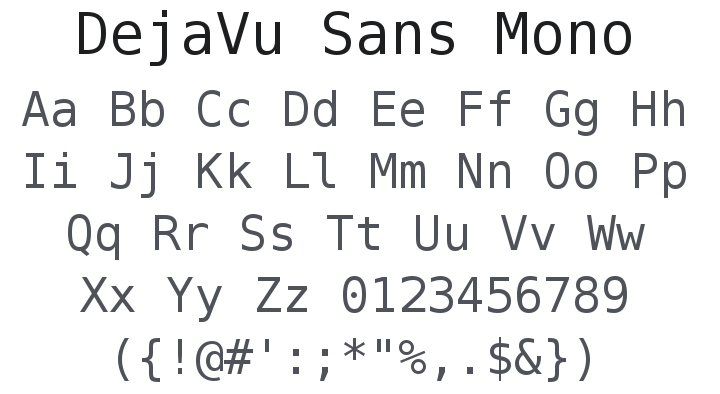 DejaVu Sans Mono Font Family