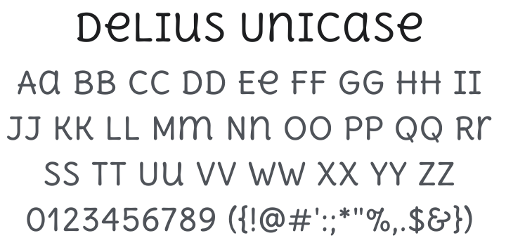 Delius Unicase Font Family