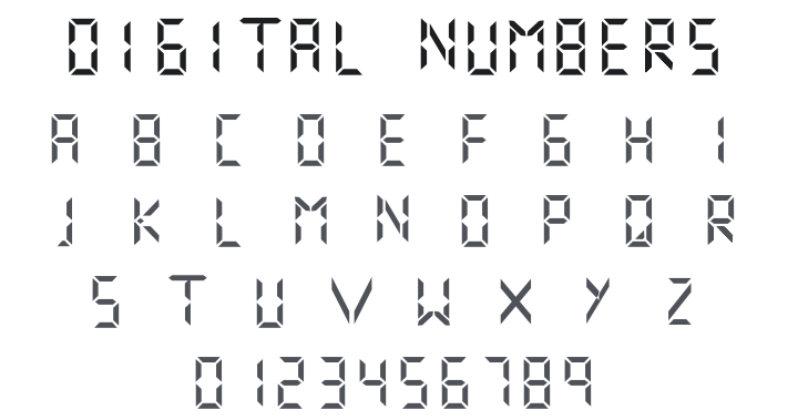 Digital Numbers Font