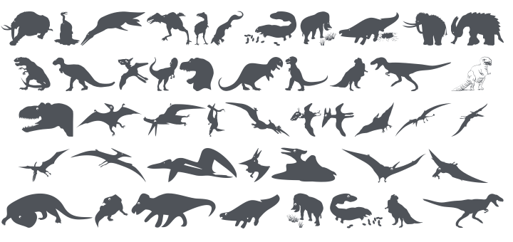Dino Silhouettes Font