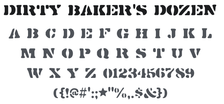 Dirty Baker's Dozen Font