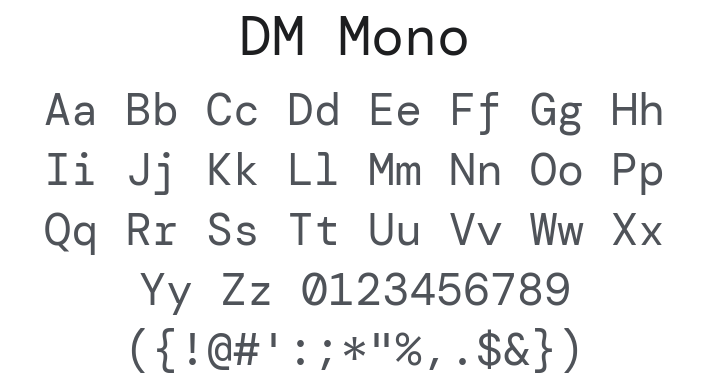 DM Mono Font Family