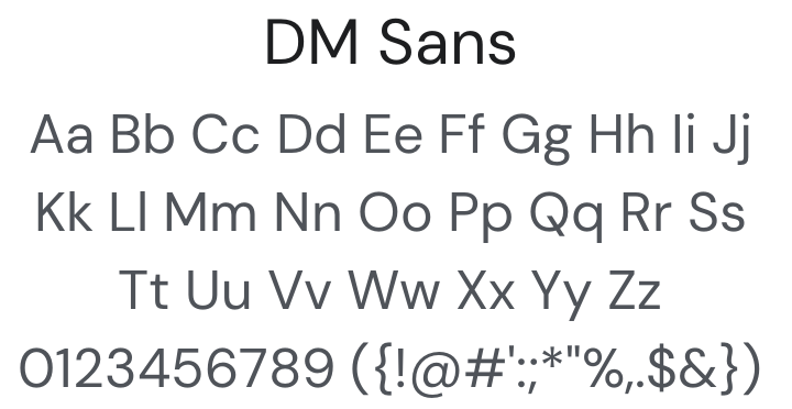 DM Sans Font Family