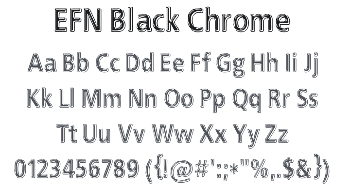 EFN Black Chrome Font
