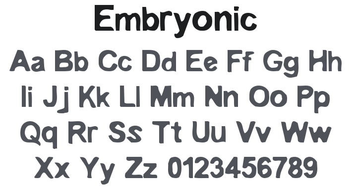 Embryonic Font Family