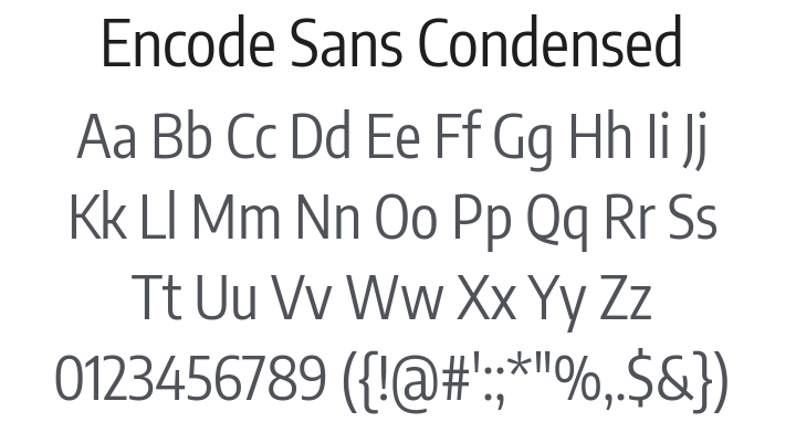 Encode Sans Condensed Font Family