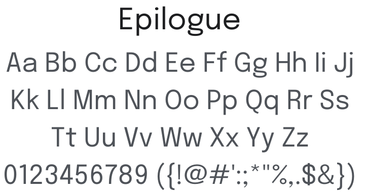 Epilogue Font Family