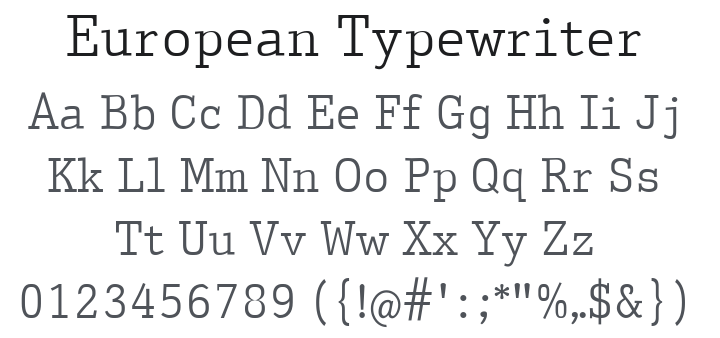 European Typewriter Font