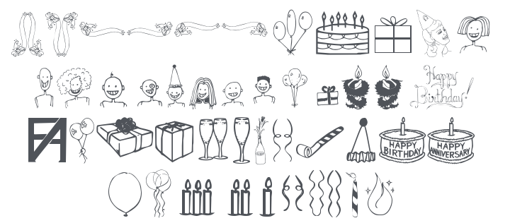 FAD Omega Birthday Bats Font