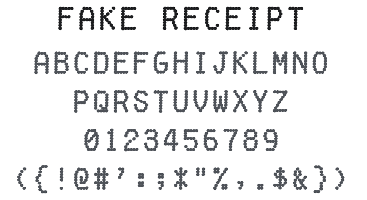 Fake Receipt Font