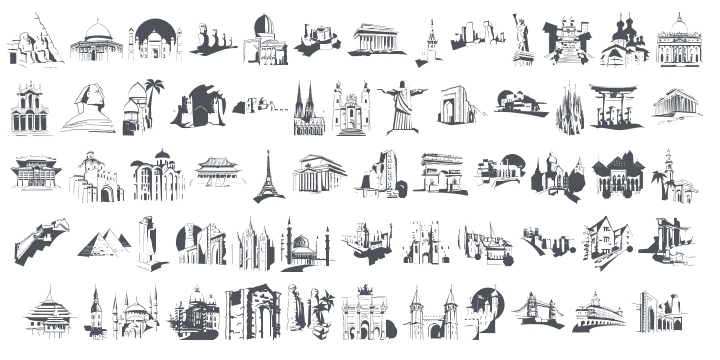 Famous Buildings Font