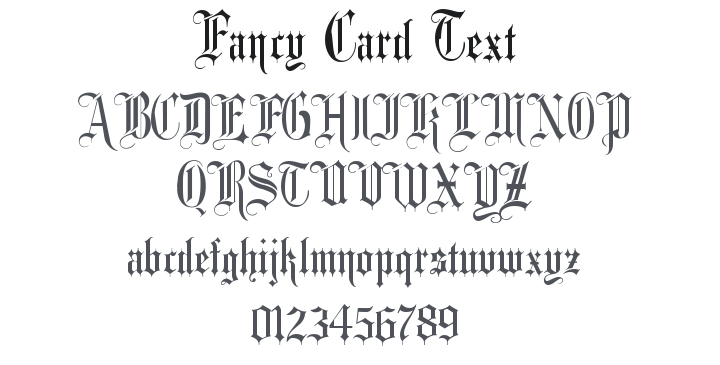 Fancy Card Text Font