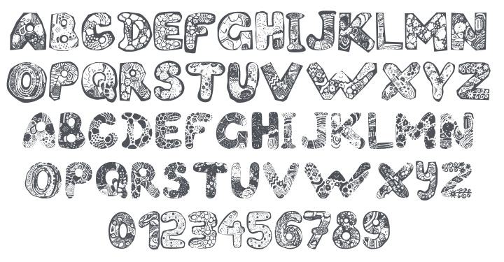 Filled ABC Font