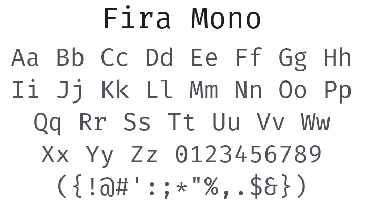 Fira Mono Font Family