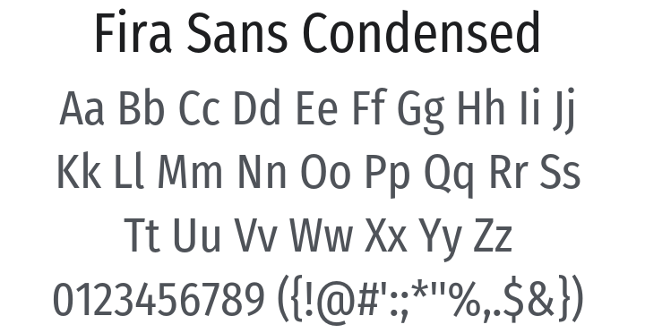 Fira Sans Condensed Font Family