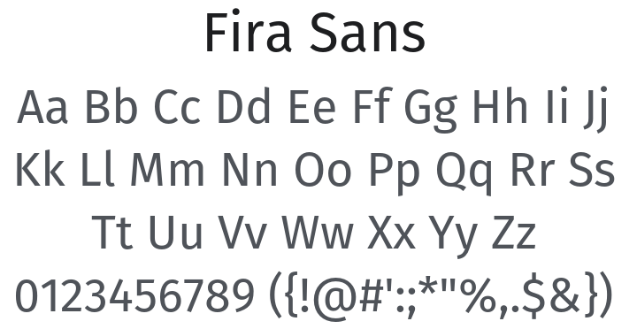 Fira Sans Font Family