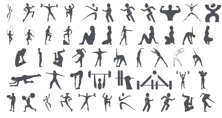 Fitness Silhouettes Font