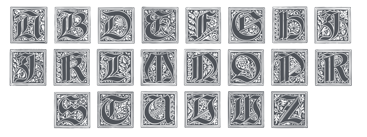 Gebetsbuch Initialen Font