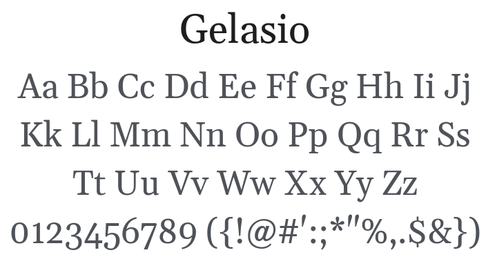 Gelasio Font Family