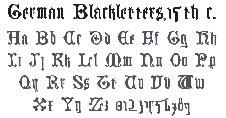 German Blackletters, 15th c. Font