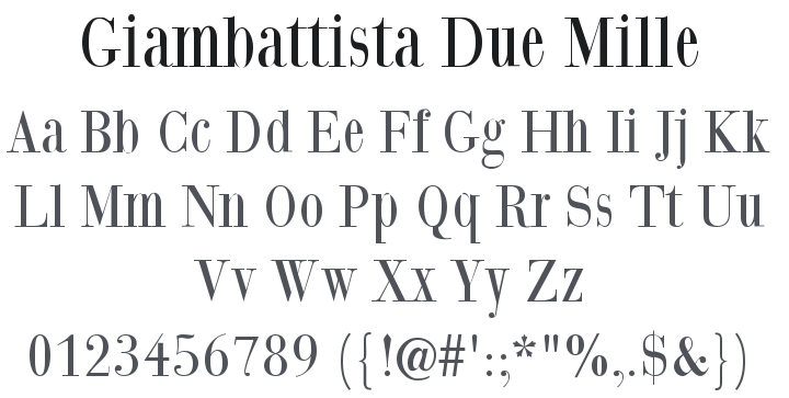 Giambattista Due Mille Font Family