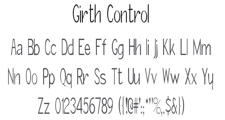 Girth Control Font