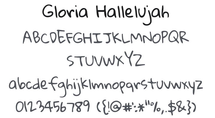Gloria Hallelujah Font