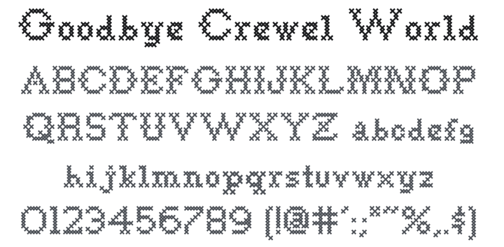 Goodbye Crewel World NF Font