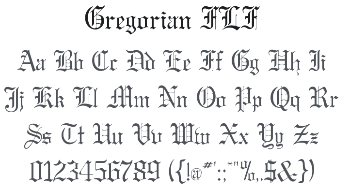 Gregorian FLF Font